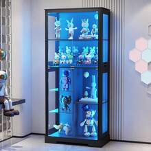 71" Tall Lighted Display Curio Cabinet With Glass Doors,Glass Curio Cabinet With 3 Color Sensor Lights,7-Tier Display Case With Removable Shelves,Storage Cabinet For Collectibles,White - màu đen - Xem 1