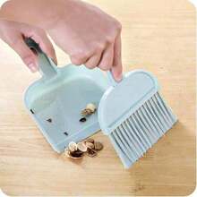 1pc   Mini Cleaning Set | Broom+Dustpan, Easy To Sweep Debris Such As Desktop And Keyboard, Suitable For Multiple Scenarios - 藍色 - 查看 5