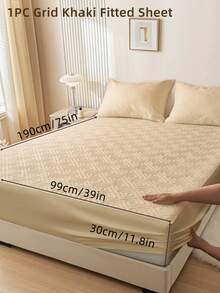 1pc Fitted Sheet, Bedding, Bed Sheet, Waterproof  Fitted Sheet, Skin-Friendly Mattress Cover, Soft And Comfortable Bedding For Bedroom, Room Decor, Halloween Decor, Christmas Decoration, 11.8 Inch Deep Pocket Cooling Breathable Quilted Fitted Sheet For All Seasons, For Single, Twin, Full, Queen And King Size, Solid Color Mattress Protective Cover, Dustproof, Comfortable And Machine Washable - 彩色 - 查看 108