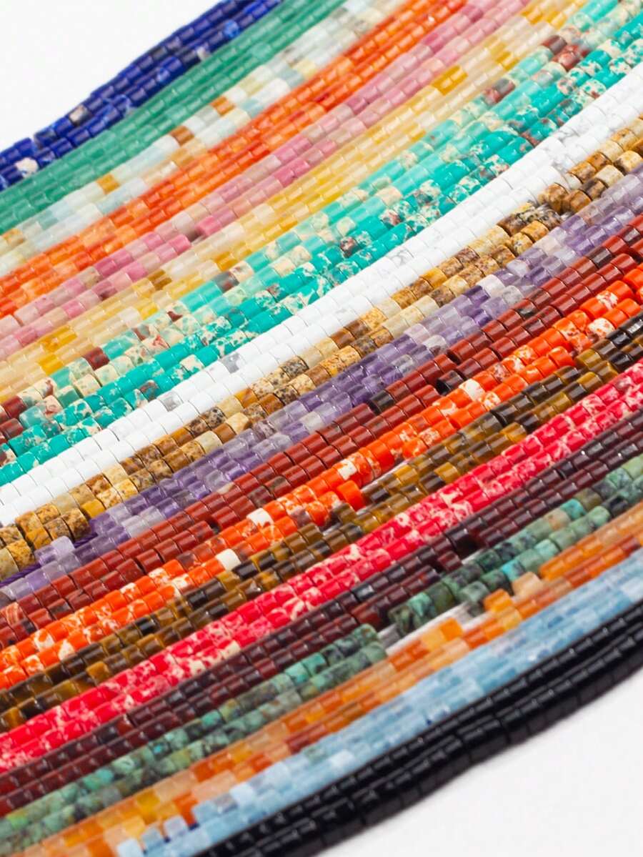 2*4mm/50 piezas Cuentas tubulares de colores múltiples - Cuentas espaciadoras hechas a mano para la fabricación de joyas - Para hacer pulseras, collares y aretes DIY - Regalo bohemio chic inolvidable