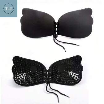 Angel transpirable Lara Goddess Tie bikini Wing leggings lencería vestidos sujetadores invisibles de silicona especiales(número de códigos: B),Negro