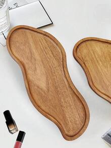 1pc Wooden Peanut Shaped Tray, Small Bathroom Vanity Tray, Sink Tray, Kitchen Vanity Decorative Tray, Soap Dish - High Quality Wooden Tray, Suitable For Bathroom, Kitchen, Countertop, Toilet Tank, Halloween, Christmas And More Occasions