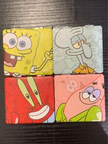1 pezzo Specchio da trucco portatile pieghevole a doppia faccia con Mr. Krabs di Spongebob Squarepants