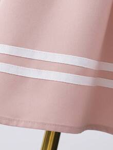 Girls' Sailor Collar Bowknot Sweet School Style Long Dress, Spring/Autumn