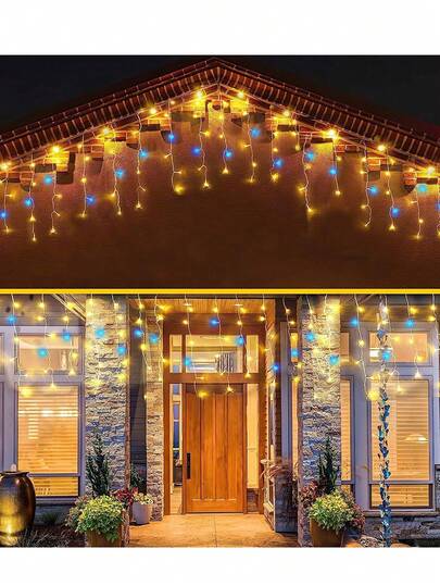 6M 12M Icicle String Lights LED Fairy Lights Christmas Garland Outdoor For New Year Garden Party Terrace Wedding Decoration Christmas Decoration XMAS Decor Christmas Tree Gift Decor Thanksgiving Wedding Home Decor Home Decor Fall Decor Autumn Decor Birthday Decorations For Gifts Party Supplies Indoor Outdoor Garden Holiday Festival Decor Halloween Decor Wall Decor Halloween Ornaments