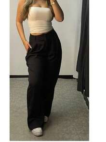 Wide Leg Tailored Pantolon Pants - 黑色 - 查看 6