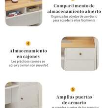 Mesa de recepción minimalista de doble capa con 2 cajones, diseño moderno, amplia capacidad de almacenamiento, perfecta para oficinas y recepciones - Multicolor - Ver 4