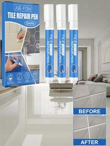 One-Piece Package, Two Pieces Package White Tile Grouting Paint Marking: Waterproof Tile Grouting Colorant And Sealant Pen, For Cleaning Floors And Whitening Agents, White Grouting Pen. White Tile Grouting Paint: Waterproof Grouting Paint Pen, Whitening Agent And Grouting Sealant Marking, For Cleaning Grouting Lines - White Grouting Pen.