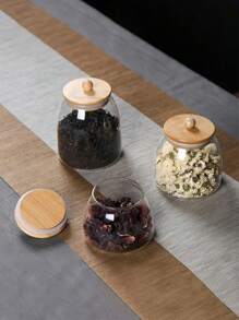 1個透明玻璃罐帶蓋,用於存放糖果、茶、堅果或禮物 - 無色 - 查看 5