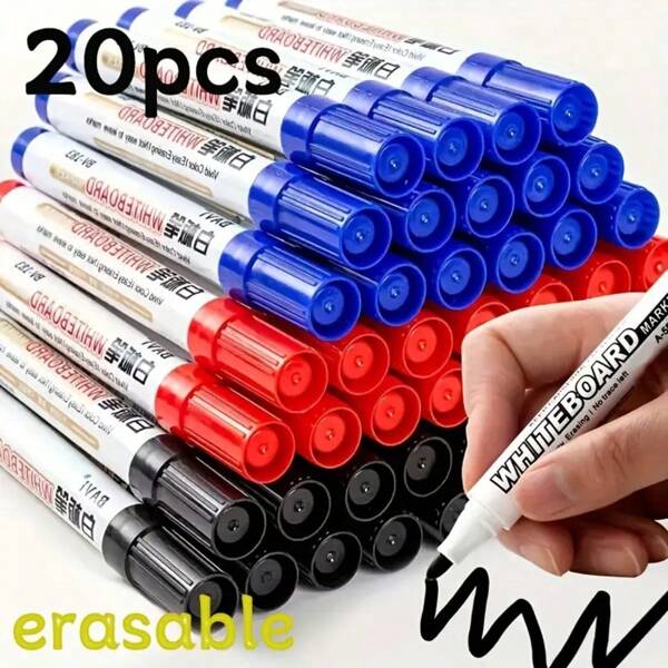 Erasable Whiteboard Pen, Red/Blue/Black, Suitable For Lectures And Writing, Special Pen For Teachers And Courses, Erasable Back To School