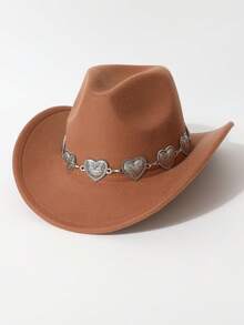 Mũ nữ thời trang đính dây chuyền hình trái tim, kiểu dáng tối giản, đa năng, thích hợp cho các hoạt động ngoài trời, chắn gió, che nắng, thời trang ngoài trời, dự tiệc, phong cách tối giản đa năng unisex. - mũ đội đầu - Xem 6