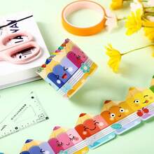 32.8ft (10m) Self-Adhesive Bulletin Board Border With Eyes, Nose, Mouth - Colorful Appearance - Suitable For Classroom, Office, Home Decor, Party, Picture Frames - Optimistic Classroom Decor Stickers, Cartoon Style Durable Material Pencil Design, High-Quality Stickers, Craft Hobbyists, Fun Decor - Multicolor - View 10