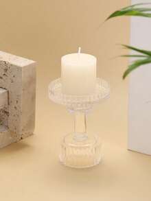 1 Peça/1 Conjunto Suporte de Vela de Vidro Listrado Minimalista, Suporte de Vela de Vidro Redondo para Centros de Mesa de Jantar, Centros de Mesa, Decoração Doméstica, Porta-copos de Café, Cinzeiros, Suprimentos para Eventos de Feriados, Festas Temáticas Familiares, Suporte de Vela para Decoração de Lareira, Suporte de Vela Coluna para Decoração de Mesa, Casamentos, Decorações para Casa