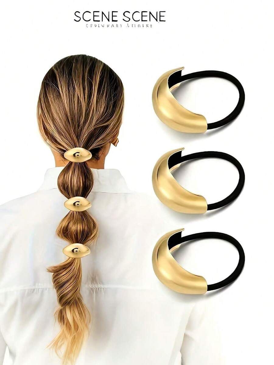 3 piezas Lazos de pelo curvados dorados, fáciles de crear una coleta con capas, de moda para uso diario, accesorios para el cabello, accesorios para el cabello para mujeres, accesorios, accesorios para mujeres, accesorio para el cabello, accesorios para el cabello para mujeres, accesorios para el cabello, herramientas para el cabello, accesorios de belleza, accesorios para el cabello rizado, accesorio para el cabello, accesorios para el cabello, accesorios para el cabello para mujeres, otoño, viaje, herramientas para el cabello, accesorios para mujeres, cosas para el cabello, cabello rizado, scrunchies, scrunchies para el cabello, accesorios para el cabello rizado, regalos, viaje, regalos para mujeres, cosas para el cabello, relleno de calcetines