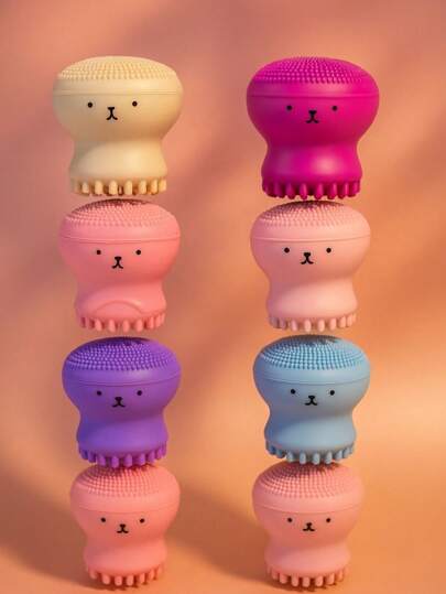 Esfoliante Facial de Silicone em Formato Fofo – Limpeza Profunda e Suave - Esponja de Limpeza Facial