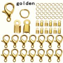 Conjunto de anillos de salto con cierre de langosta, 150 piezas/caja, 100 anillos de salto + 50 cierres de langosta para hacer joyas de pulseras y collares de bricolaje, color plateado