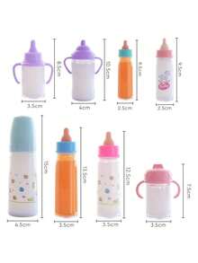 Conjunto Mágico de Garrafas de Leite Desaparecendo, Adequado para Bonecas Reborn - Branco, Acessórios de Alimentação para Brincadeira de Faz de Conta, Presente de Truque de Mágica Novidade - Multicolorido - Visão 7
