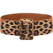 Women's Stretchy Belt 1950s 3 Inch Wide Elastic Belts - Leopard - View 12