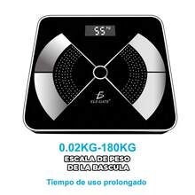 Báscula Digital Inteligente Peso Corporal hasta 180kg Báscula Electrónica Smart Body Fat Scale Conexión App Precisión para Salud Gimnasio Casa Vidrio Templado - Negro - Ver 7