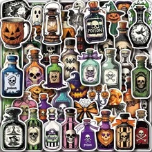 SCXXBSW 50pcs Halloween Potion Bottle Stickers Cool Anime Stickers Decorative Stickers Waterproof And Durable Cool Anime Stickers Waterproof And Durable Mobile Phone Case Decorative Stickers Can Be Affixed To Laptops, Mobile Phones, Water Bottles, Guitars, Skateboards, Suitcases, Etc., Start Your DIY Creative Journey, Is The First Choice For Gifts For Festivals Such As Halloween And Christmas - Multicolor - View 11