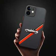 Un elegante coche de línea artística para las series Apple 16, 15, 14, 13, 12, 11, 8,, XR, XS, Pro, y Plus, con una funda de teléfono de TPU suave transparente mate. - Colores mixtos - Ver 2