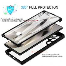 1 件 360° 亚克力透明后盖 + TPU 软边手机壳，兼容 17 Pro/17 Pro Max/17 Air/17/16/15/14/13/12/11 Pro Max/Plus 和 Galaxy M36/S25 Ultra/S25 Plus/S25/S24 Ultra/S24 Plus/S24/S23 Ultra/S23 Plus/S23/S22 Ultra/S22 Plus/S22/S21 Ultra/S21 Plus/S21/S23 FE/A55/A35 - 黑色 - 查看 4