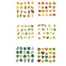 40pcs/1pc, Retro Plant Leaf Sticker Maple Leaves Decorative Sticker Hand Account DIY Decoration Scrapbooking Photo Album Craft, Junk Journal Decor Supplies, DIY Junk Journal Decoration Label Stickersers