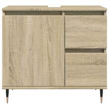 vidaXL Badschrank Sonoma-Eiche 65x33x60 cm Holzwerkstoff - Gelb - Übersicht 2