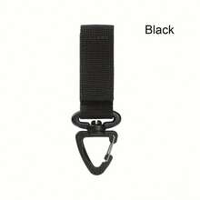 1pc Gear Clip Nylon Key Ring Holder Outdoor Hiking Hook Buckle - Black - View 2