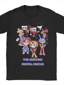 Digital Circus Print T Shirts For Men Women Amazing Cotton Tee Shirt Clothing.Jpg - Đen 7 - Xem 1