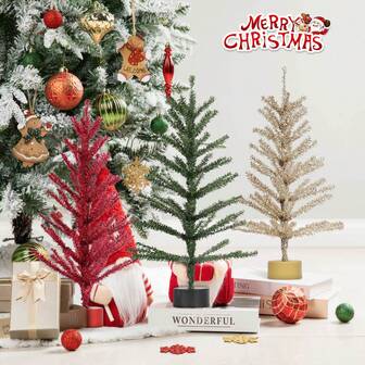 Decoraciones navideñas para el hogar, decoración de escritorio para exhibición de ventanas de fiesta de Navidad, adornos de árbol de Navidad de plástico, decoración de habitación de invierno