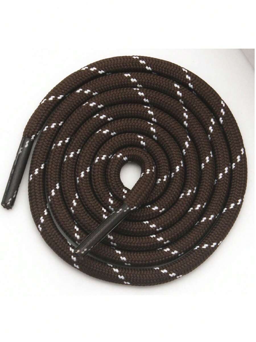 1 双咖啡棕色几何图案休闲沙滩涤纶绳凉鞋，适合所有季节的户外穿着 - 咖啡棕 - 查看 1