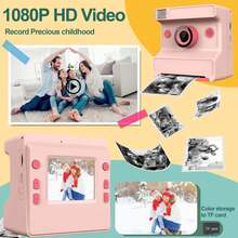 2.4" Kids Instant Camera, 1080P HD, Comes With Stickers And 3 Rolls Of Photo Paper, Suitable For Boys And Girls 6+ Years Old, Perfect Gift For Children On World Cup, Valentine's Day, New Year. Birthday - Multicolor - View 7