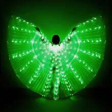 LED Glowing Angel Wings With Retractable Rod - Belly Dance Luminous Wings, Suitable For Valentine's Day Party/Concert Performance/New Year Decoration | Women Belly Dance Props With Flexible Rod - Shawl - View 8