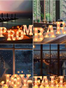 1pc Shiny Pink LED Letter Light, English Alphabet & Number Night Light, Battery Powered, Warm Glow, For Home Decor, Wall Decor, Kitchen Decor, Game Room Decor, Party Decor, Birthday Party, Outdoor Decor, Wedding Decor, Bedroom, Study, Graduation Party, Camping Decor