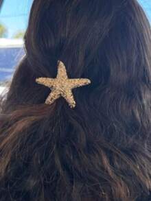 1个金属蝴蝶弹簧夹、海星弹簧夹、几何侧夹、复古金属发夹 - 彩色 - 查看 1