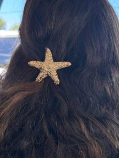 1pc Metal Butterfly Spring Clip, Starfish Spring Clip, Geometric Side Clip, Retro Metal Hair Clip