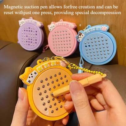 可爱猫咪磁性涂鸦板，趣味减压钥匙扣吊坠，毕业/复活节/生日礼物