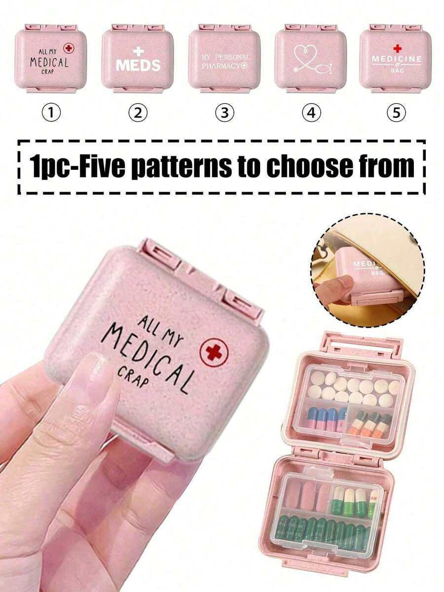 Hộp đựng thuốc mini 6 ngăn di động, Hộp đựng thuốc nhỏ 6 ngăn, Hộp đựng thuốc nhỏ màu hồng có chữ 'medicine', Hộp đựng 6 ngày một tuần, Hộp đựng thuốc du lịch ban đầu, Hộp đựng thuốc di động 6 ngăn, Hộp đựng thuốc hàng ngày để đựng vitamin, Hộp đựng thuốc nhỏ để bỏ túi, Hộp đựng thuốc có chữ cái ID, Hoa tai, Nhẫn, Hộp đựng đồ trang sức, Vật dụng thiết yếu cho gia đình, Vật dụng thiết yếu cho du lịch - Hồng - Xem 1