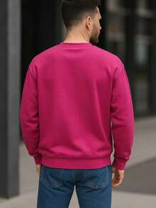 Sudadera  Cuello redondo  Lisa  Básica  Dama  Mujer  Casual  Cómoda  Juvenil - Rosa - Ver 2