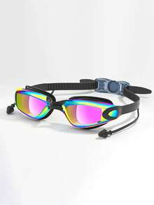 1pc High Definition Swim Goggles, Waterproof Anti-Fog, Electroplated Colorful, Comfortable Adjustable Strap, Kids Swim Goggles