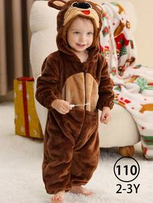 MICHLEY 1pc Cartoon Animal Print Flannel Cozy Sleeping Bag, Long Sleeve, Double Zipper Design, Unisex Baby, Suitable For All Seasons And Daily Use - Multicolor - View 16