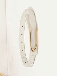 4件套（黑色+白色+卡其色+驼色）简约时尚U型扣女士细腰带，优雅高端设计，适合搭配连衣裙，百搭休闲日常腰带 - 彩色 - 查看 7