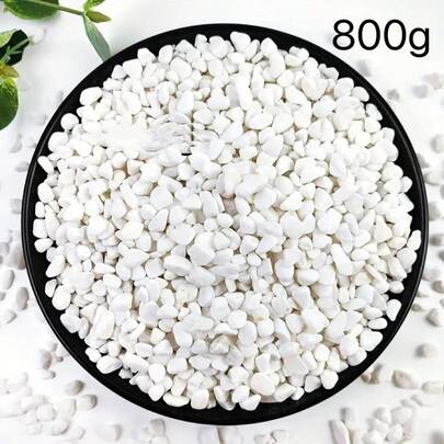 Piedras decorativas blancas, grava mate, rocas para plantas de interior, rocas blancas naturales de río, piedras para llenar jarrones, grava de guisante, piedras pequeñas, grava para acuarios, rocas para suculentas (0.5-0.9cm). Las piedras tienen una forma asimétrica.
