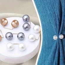 2pcs Pearl Jeans Ankle Clip, Chest Anti Light Needle, Anti Stepping Slipper Buckle, Pants Length Adjuster