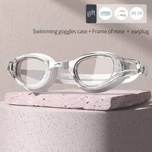 Adult Swimming Goggles, HD Anti-Fog Waterproof Women's Myopic Swim Glasses Men's Racing Diving Professional Equipment, Beach Essentials, Beach Accessories, Pool Float