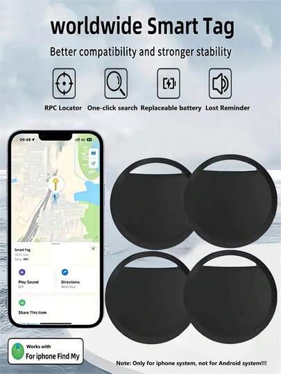 Air Tracker 2 件装钱包定位器 GPS 智能标签适用于 iOS 查找我的（仅限 iOS）行李追踪器无线钥匙查找器物品查找器智能标签全球位置追踪用于丢失宠物钱包背包手提箱汽车（不适用于 Android）