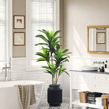 1Pc Brazilian Wood Silk Plant Artificial 4ft/5ft Faux House Plants Fake Yucca Palm Trees In Pot Realistic Dragon Tree For Living Room Home Office Decor Indoor - 彩色 - 查看 5