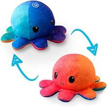 TeeTurtle - Reversible Octopus Plushie - Sunset + - Cute Sensory Fidget Stuffed Animals That Show Your Mood - Tím + Tím nhạt - Xem 7