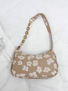 Bolso de hombro ligero y casual de unicolor, adecuado para el uso diario de las mujeres en primavera y verano - Caqui - Ver 6